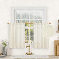 LAMIT Short Linen Kitchen Window Curtains 36 Inch Length, Over Sink Semi Sheer by LAMIT