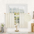 LAMIT Cafe Linen Curtains 30 Inch Length by LAMIT