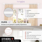 TVWOO Wrap Around Curtain Rods, 5/8 Inch Adjustable Blackout Curtain Rod Set - Image 2