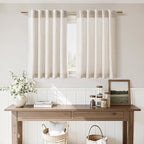 Nanspring Beige Curtains for Kitchen Windows Over Sink 36 inch Length Rustic - Image 6