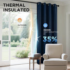 Joydeco Blackout Curtains 108 Inches Long 1 Panel, Thermal Insulated Long - Image 4