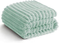 HIMEET Sage Green Ribbed Throw Blanket by Unknown
