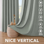 H.VERSAILTEX Linen Blackout Curtains 63 Inches Long 100% Blackout Thermal - Image 7