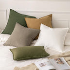 MIULEE Decorative Linen Pillow Covers 20x20 Inch Tan TaupeBoho Farmhouse - Image 6