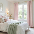 100% Blackout Shield Soft Pink Linen Blackout Curtains - Image 6