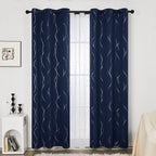 Deconovo Navy Blue Curtains, 38 x 84 Inch, Thermal Insulated Soundproof Privacy - Image 2