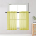 OWENIE Short Lemon Sheer Curtains 36 Inch Length 2 Panels Set, Kitchen Tiers by OWENIE