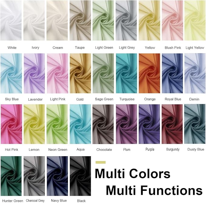 OWENIE Ivory Sheer Curtains 68 Inch Length 2 Panels Set - Image 8