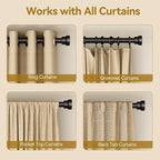 YaFex Curtain Rods 32-170 Inch, Heavy Duty 1 Inch Adjustable Curtain Rod - Image 6