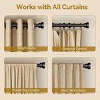 YaFex Curtain Rods 32-84 Inch, Heavy Duty 1 Inch Adjustable Curtain Rod - Image 5