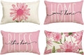 AVOIN colorlife Home Sweet Home Spring Summer Flowers Pink Throw Pillow Covers by AVOINcolorlife