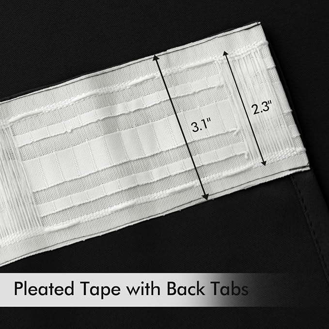 MIULEE Back Tab Blackout Curtains 108 Inch Long 2 Panels Set - Image 4