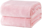 Bedsure GentleSoft Fleece Blankets Queen Size Pink by BEDSURE