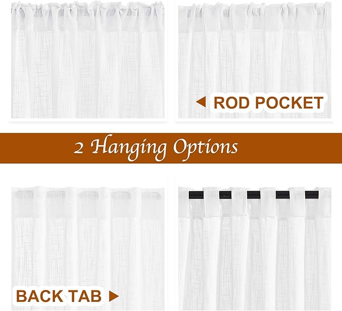 NICETOWN Semi Sheer Short Curtains - Image 3
