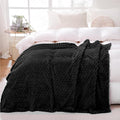 Puncuntex Black Throw Blanket 108"×90" inches Fuzzy 3D Jacquard Decorative by Puncuntex