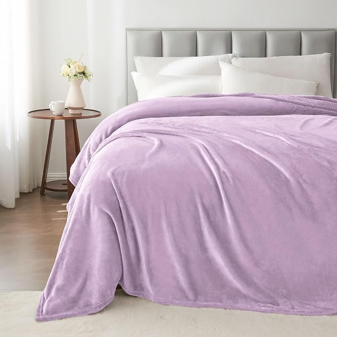 BEDELITE Fleece Blankets Queen Size Lilac Throw Blankets - Image 6