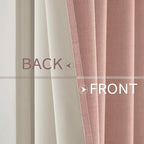 MIULEE Linen Curtains for Bedroom 100% Blackout Thermal Insulated Blush Pink - Image 6