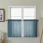 Gwine Short Kitchen Sheer Curtains 24 Inch Length by Gwine