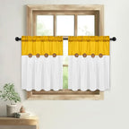 FRAMICS Farmhouse Kitchen Curtains 24 Inch Length, Rustic Cotton Linen Tier - Image 8