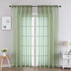 Gwine Sage Green Sheer Curtains 84 Inches Long 2 Panels Set, Light Filtering by Gwine