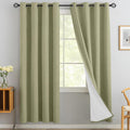 Yakamok Sage Green Linen Curtains 100% Blackout 72 Inches Long, Room Darkening by Yakamok