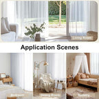 OWENIE Sheer White Curtains 144 inch Extra Long, Elegant and Airy Drapes - Image 4