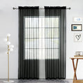 youleyar Solid Sheer Rod Pocket Curtain Voile Draperies 2 Panels White Beige by Youleyar