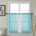 Gwine Short Kitchen Sheer Curtains 36 Inch Length by Gwine