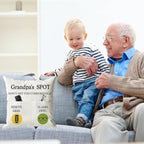 ONFAON Grandpa Gifts, Grandpa's Spot Throw Pillow Covers 18x18 Inch - Image 2