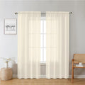 Lecloud Cream Sheer Curtains 72 Inches Long 2 Panels, Light Filtering Curtains by Lecloud