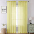 Lecloud Goose Yellow Sheer Curtains 90 Inches Long 2 Panels, Voile Rod Pocket by Lecloud