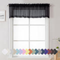 Lecloud Black Sheer Valance for Windows 14 Inch Length 2 Pieces, Light Reducing by Lecloud