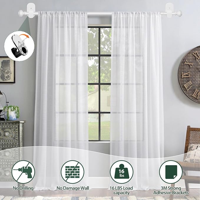 KAMANINA Curtain Rods No Drilling - Image 2