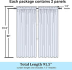 Simplebrand Burgundy Red Sheer Curtains 90 Inches Long 2 Panels, Light - Image 2