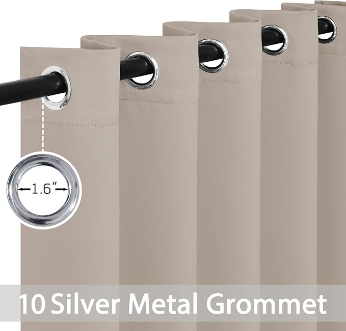 Yakamok Room Darkening Blackout Curtains Thermal Insulated Grommet Curtain - Image 2