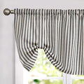 jinchan Tie Up Linen Textured Striped Tie Curtain by JINCHAN
