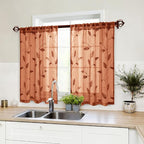 HOMEIDEAS Fall Burnt Orange Sheer Kitchen Curtains 30 X 36 Inch Length 2 Panels by HOMEIDEAS