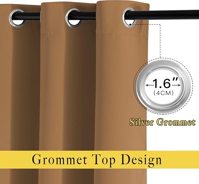 NICETOWN Bedroom Curtains 63 inch Length 2 Panels - Image 3