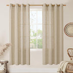 LAMIT 78 Inch Length Brown Linen Curtains by LAMIT
