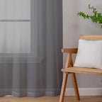 Chyhomenyc Sheer Charcoal Grey Curtains 90 inches Long 2 Panels, Light - Image 6