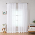OWENIE White Sheer Curtains 78 inches Long 2 Panels Set, Sheer White Curtains - Image 7