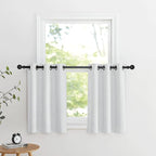 NICETOWN Faux Linen Greyish White Room Darkening Curtain Valances 36 inches Long by NICETOWN