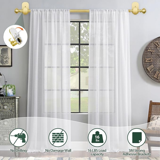 KAMANINA Curtain Rods No Drilling - Image 7