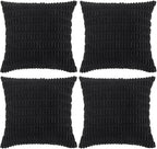 Fancy Homi 4 Packs Boho Black Decorative Throw Pillow Covers 20x20 Inch by Fancy+Homi