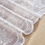 YJ YANJUN Vintage Lace Curtains 36 inch Length Country White Cafe Kitchen Sheer - Image 5