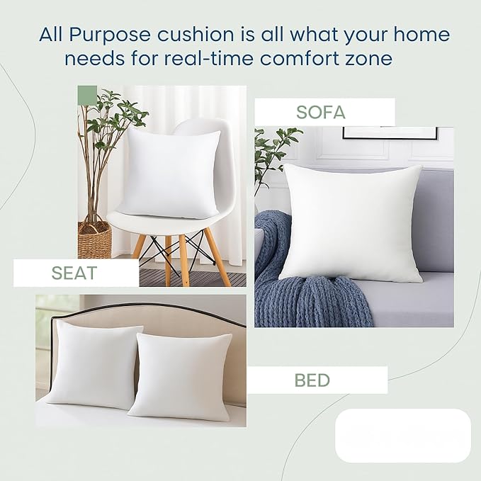 LANE LINEN 4 Pack 18x18 White Throw Pillow Inserts - Image 3