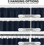 Deconovo Solid Back Tab and Rod Pocket Curtains Blackout Curtains Thermal - Image 2
