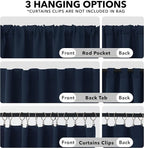 Deconovo Blackout Curtains, Thermal Insulated, W42 x L84 2 Panels, Back Tab - Image 2