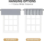OVZME Grey Valance for Windows, Light Filtering Faux Linen Textured Small Short - Image 3