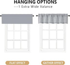 OVZME Grey Valance for Windows, Light Filtering Faux Linen Textured Small - Image 3